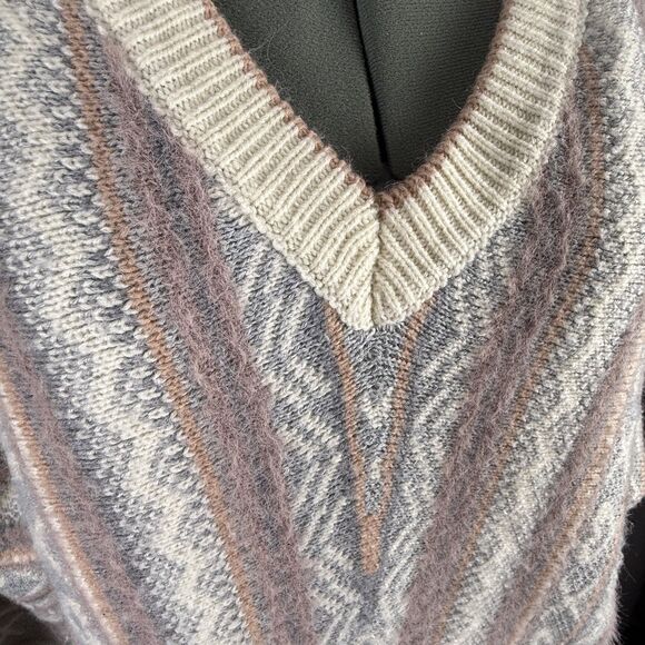 POL Oversized Knit Sweater M | Aztec Pattern Boho Slouchy Pullover - Picture 7 of 10